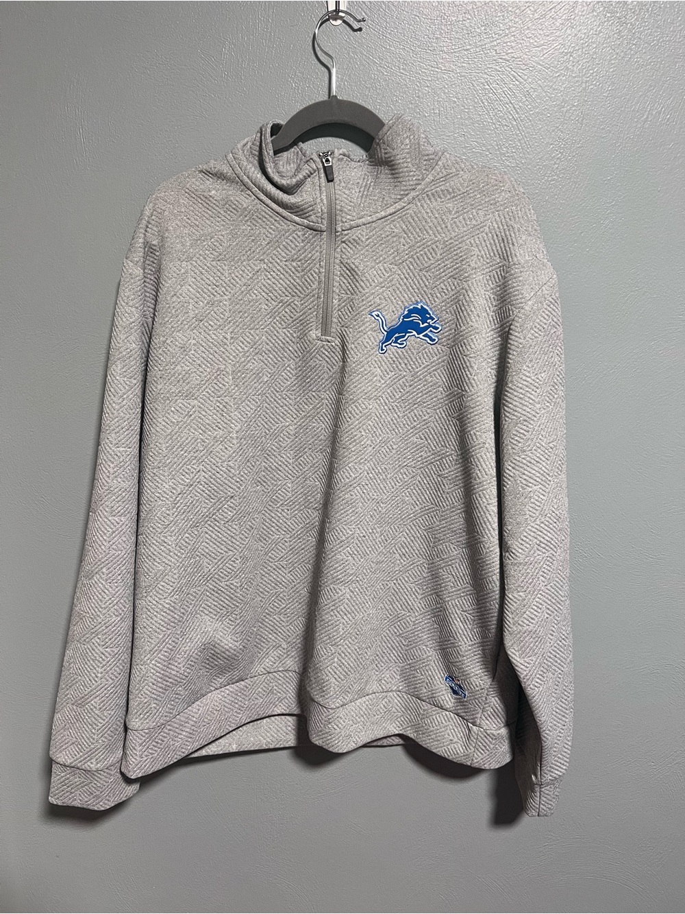 Detroit Lions NFL Combine Authentic Men's Gray Quarter Zip Sweatshirt XXL